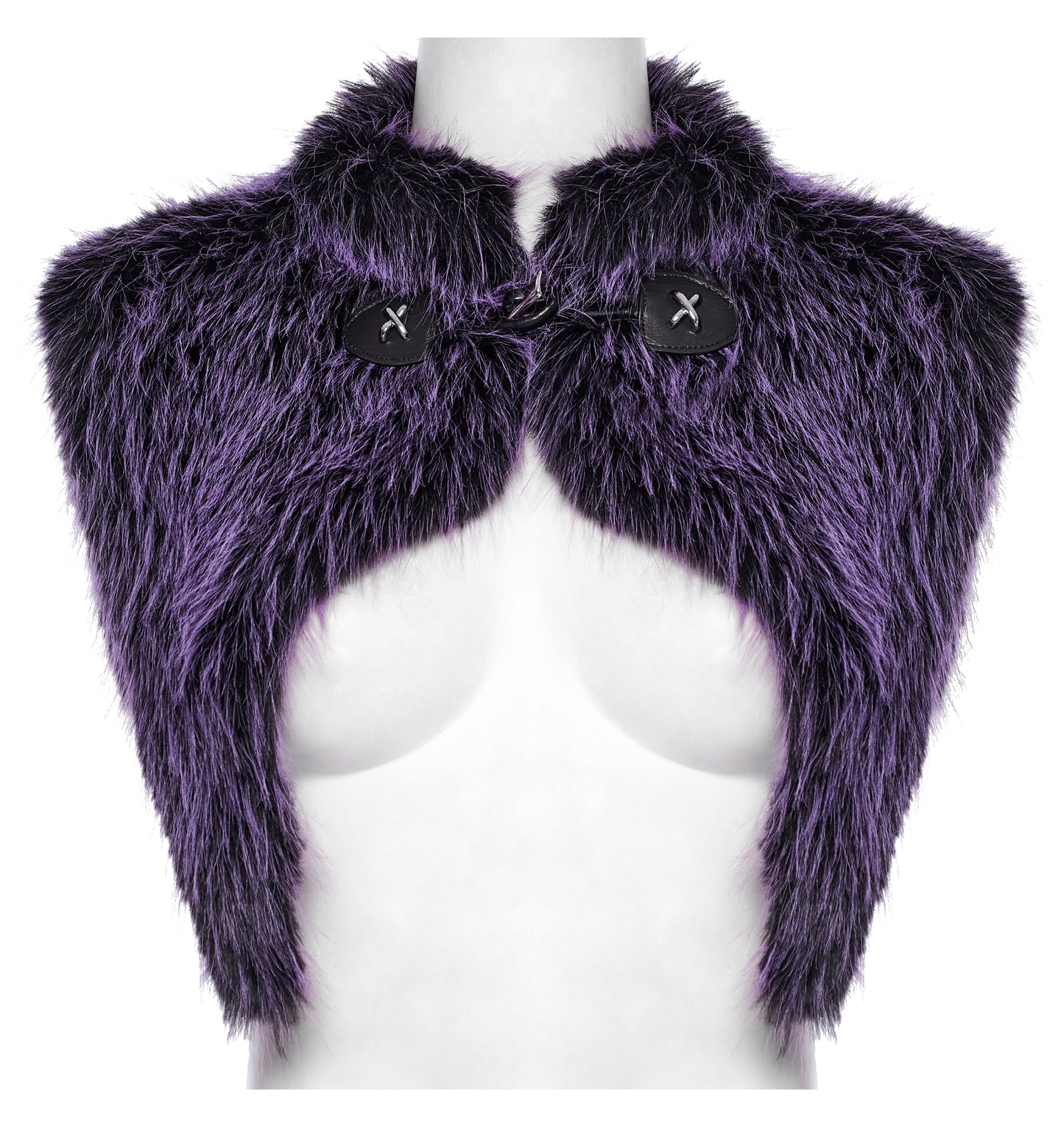 Punk Rave Lilith Gradient Devil Fur Shawl In Violet