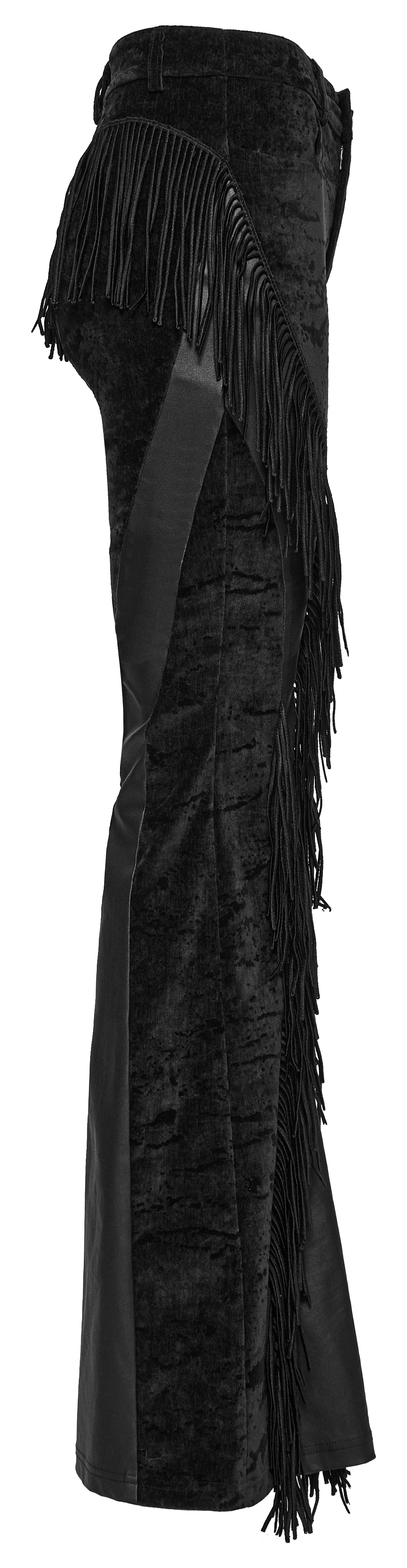 Punk Rave Morrigan Wasteland Tassel Flare Goth Pants In Black