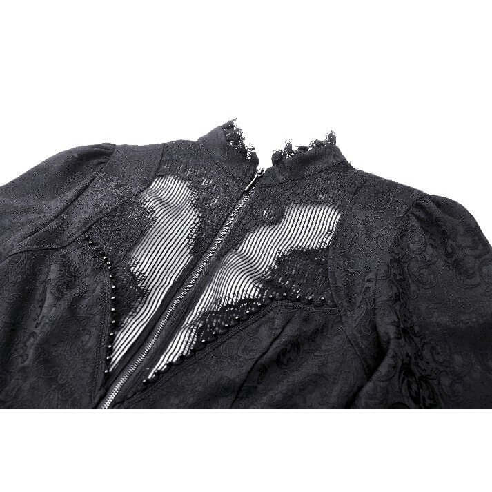 Dark in Love Felicity Gothic Lacey Zip Up Tailcoat Shirt