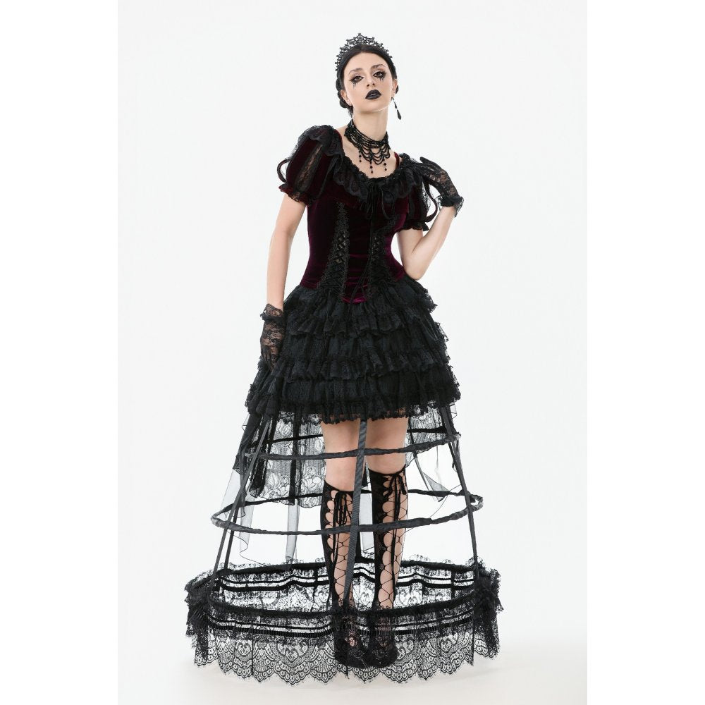 Dark in Love Isolde Velvet & Lace Puff Sleeve Bolero