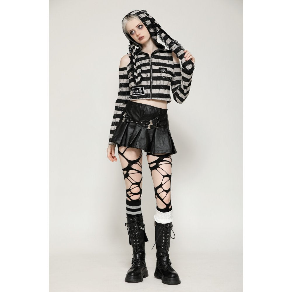 Dark in Love Xianne Prison Bunny Striped Crop Top