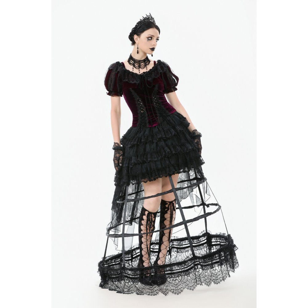 Dark in Love Isolde Velvet & Lace Puff Sleeve Bolero