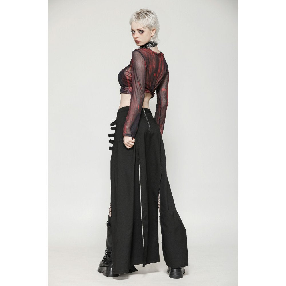Dark in Love Phoenix Black Slit Metal Long Skirt