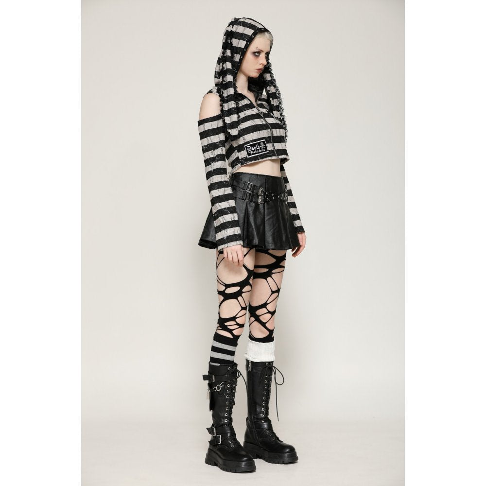Dark in Love Xianne Prison Bunny Striped Crop Top