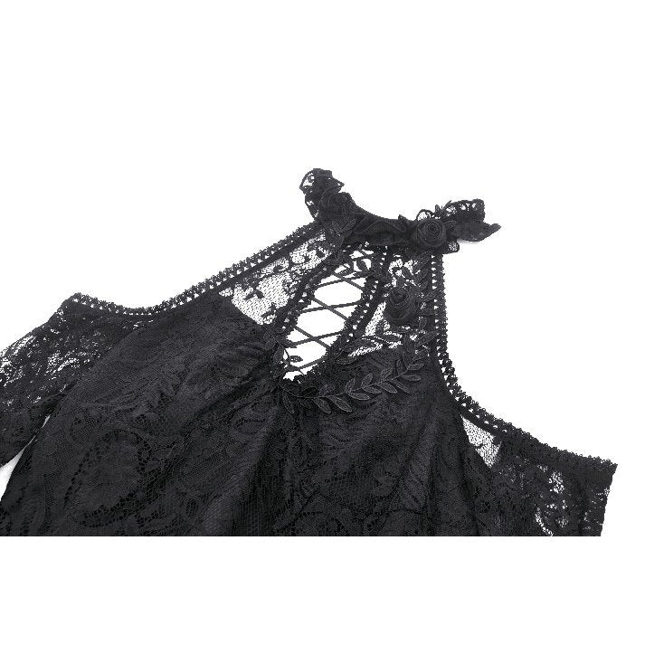 Dark in Love Gem Gothic Vine Lace Tail Dress
