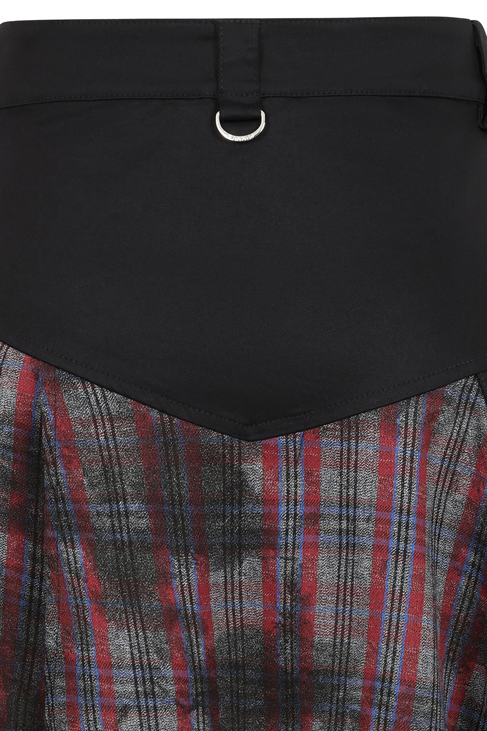 Banned Apparel Morrigan Goth Asymmetric Tartan Skirt in Red