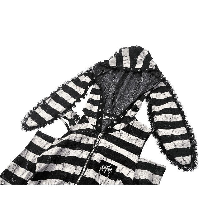 Dark in Love Xianne Prison Bunny Striped Crop Top