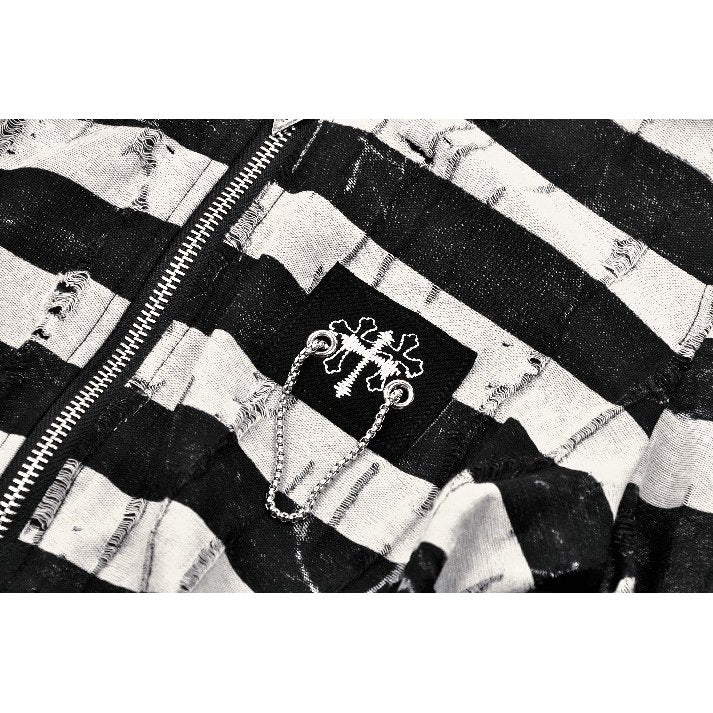 Dark in Love Xianne Prison Bunny Striped Crop Top