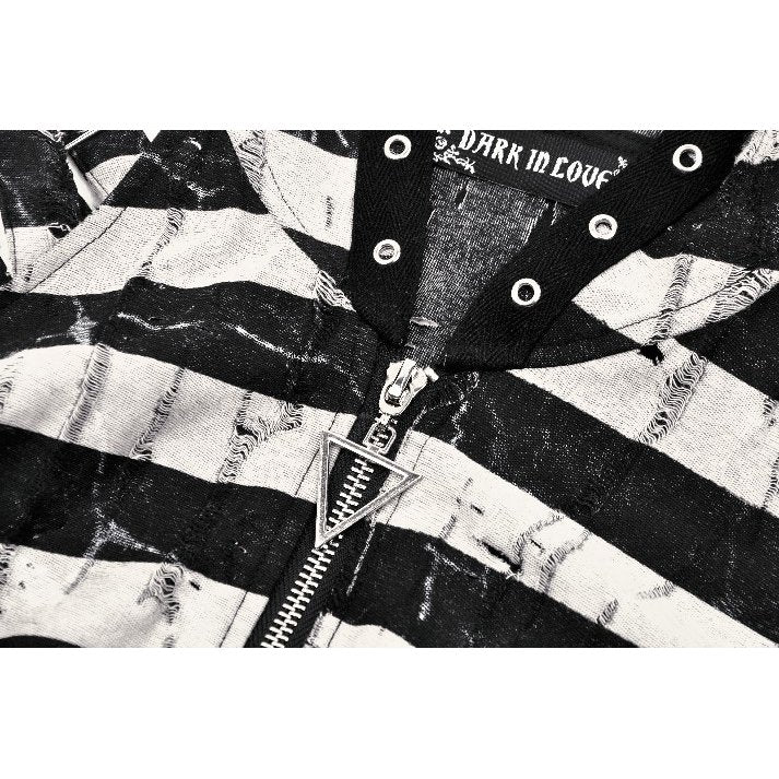 Dark in Love Xianne Prison Bunny Striped Crop Top