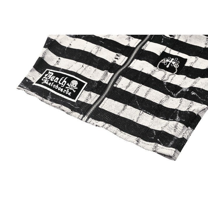 Dark in Love Xianne Prison Bunny Striped Crop Top