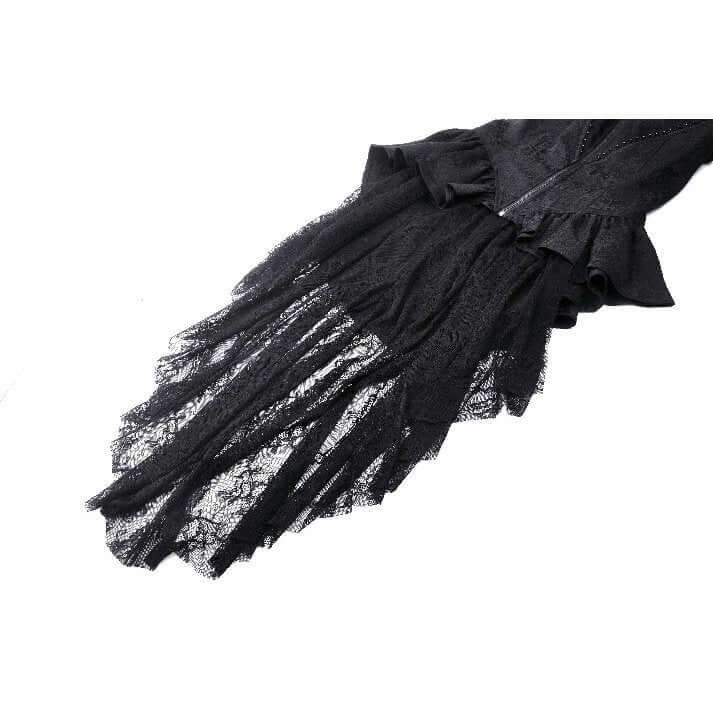 Dark in Love Felicity Gothic Lacey Zip Up Tailcoat Shirt