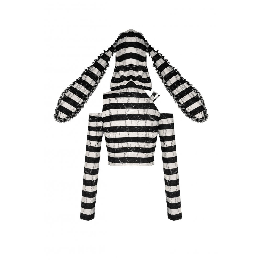 Dark in Love Xianne Prison Bunny Striped Crop Top