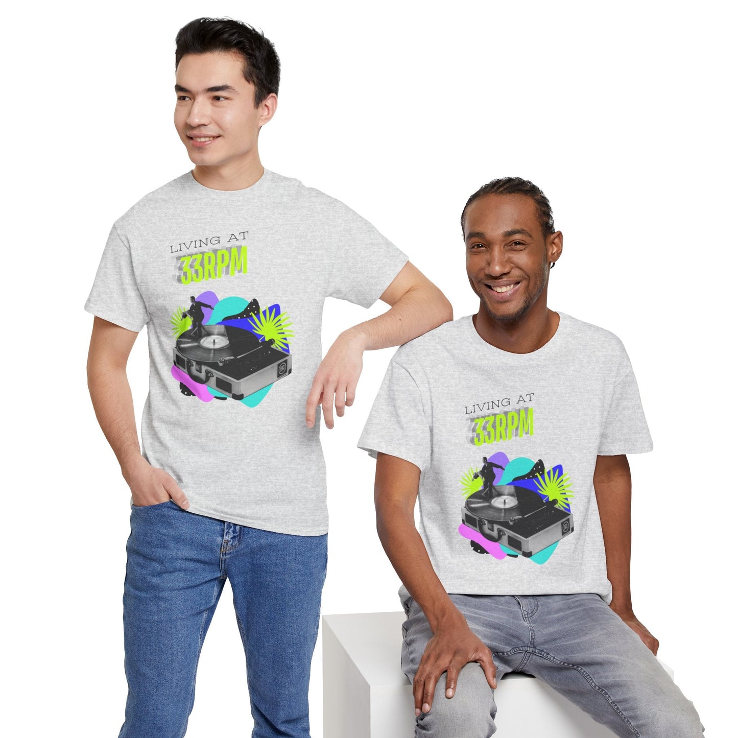 'Living at 33rpm' Flouro Men's T-Shirt