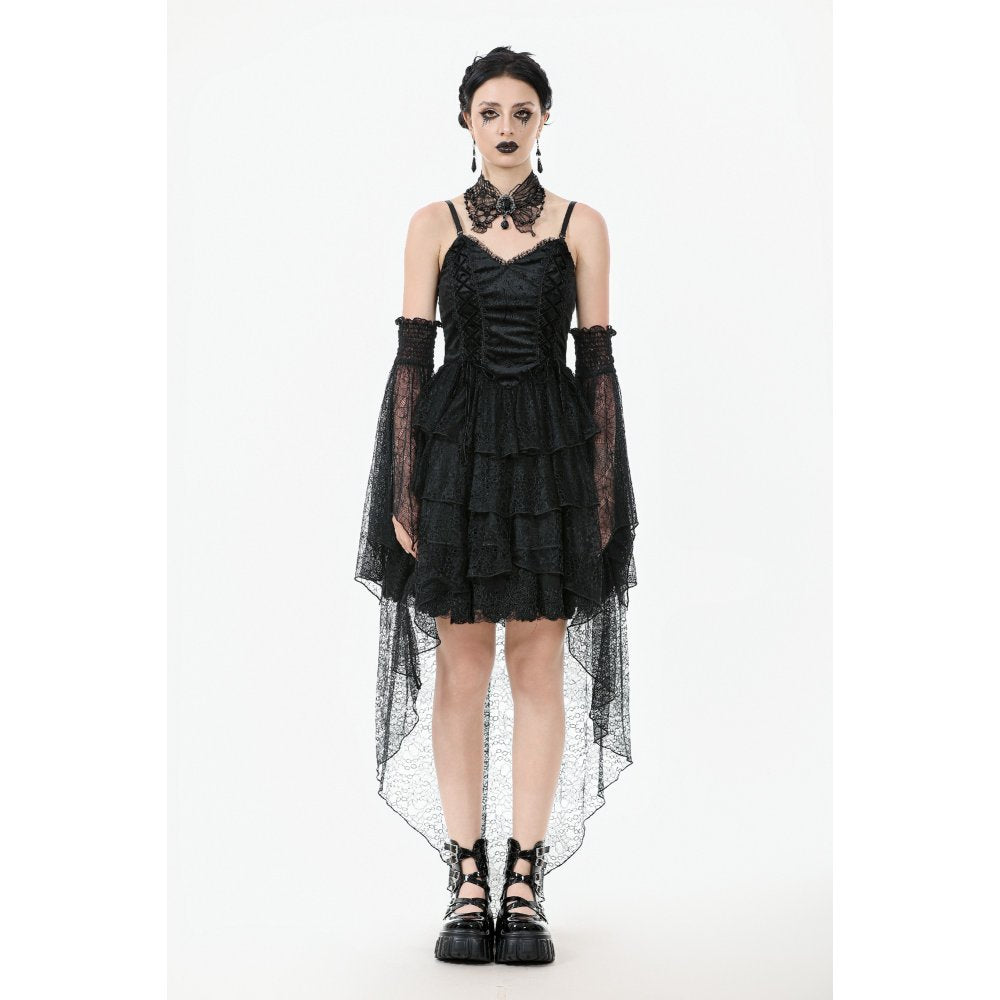 Dark in Love Seraphine Black Lace Ruffle Arm Sleeves