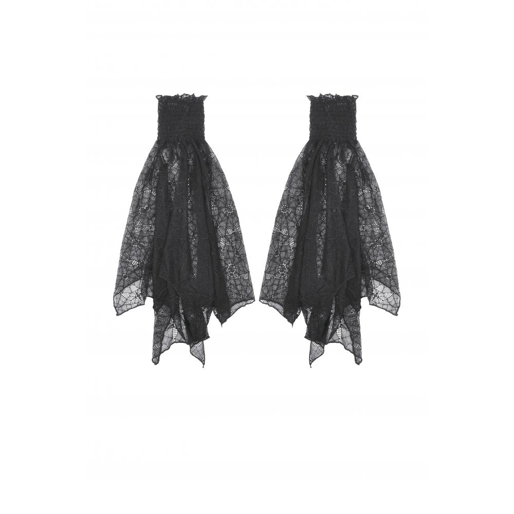Dark in Love Seraphine Black Lace Ruffle Arm Sleeves