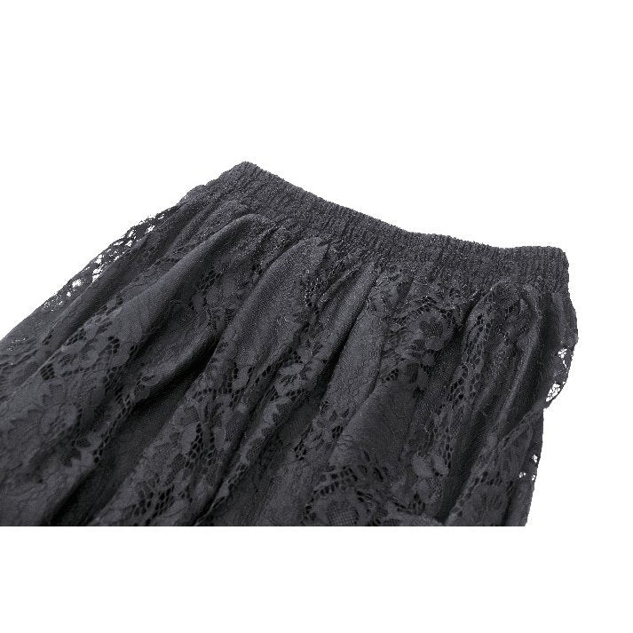 Dark in Love Abella Distressed Lace Midi Skirt