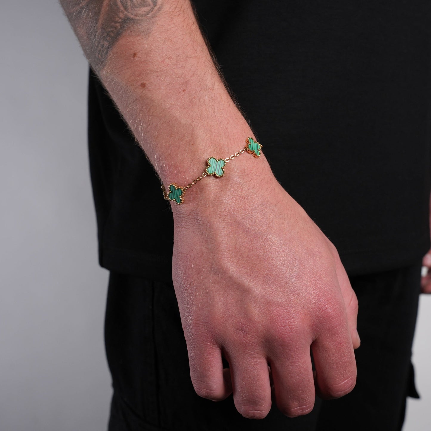 Gold Clover Bracelet (Green)