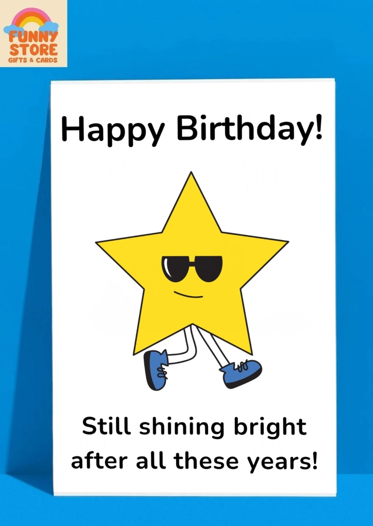 Cool Star "Shining Bright" Birthday Card Sold by Funny Store