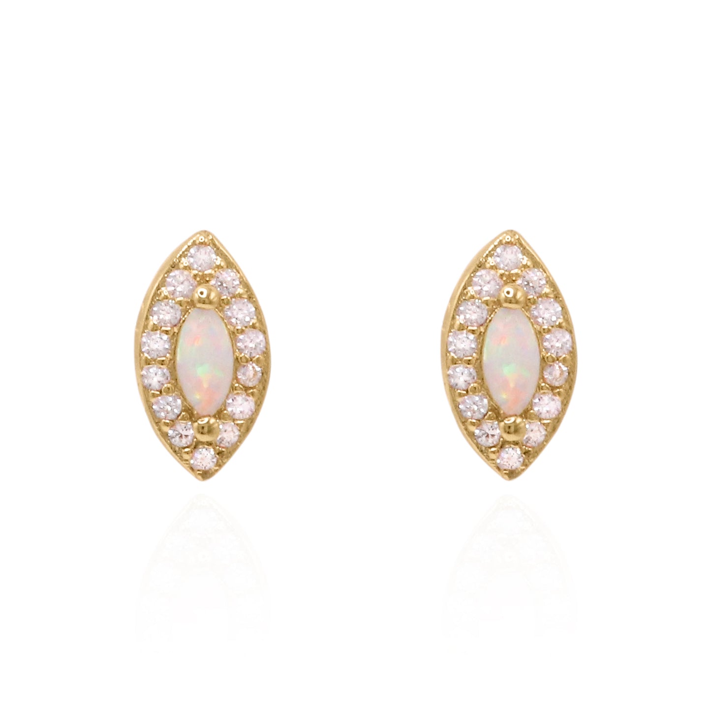 Eloise Opal Stud Earrings | 18K Gold Plated