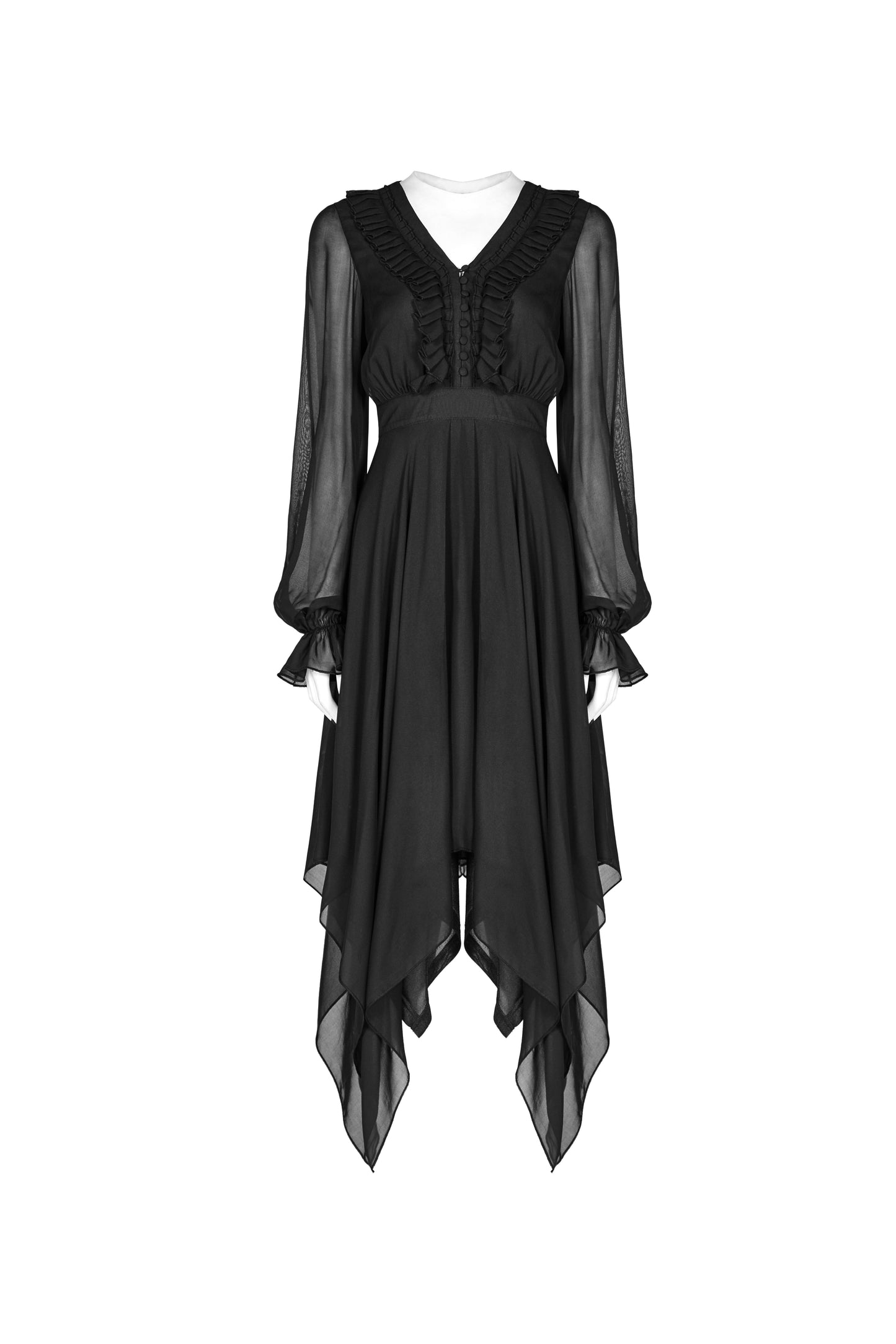 Punk Rave Angelina Chiffon Long Sleeve Handkerchief Dress
