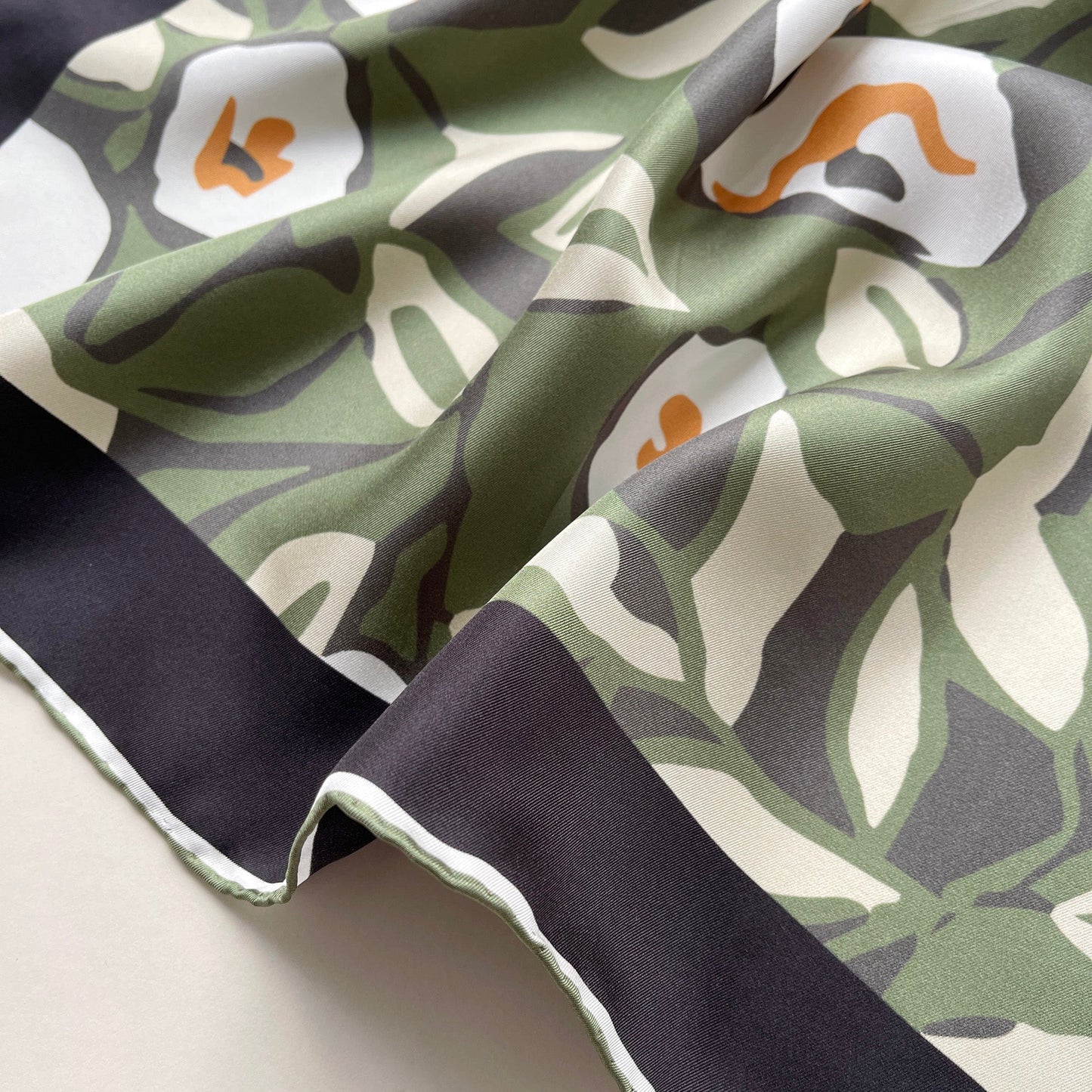 Purple Red Berry Blossom Silk Scarf - 53cm Hand-rolled Unisex Bandana