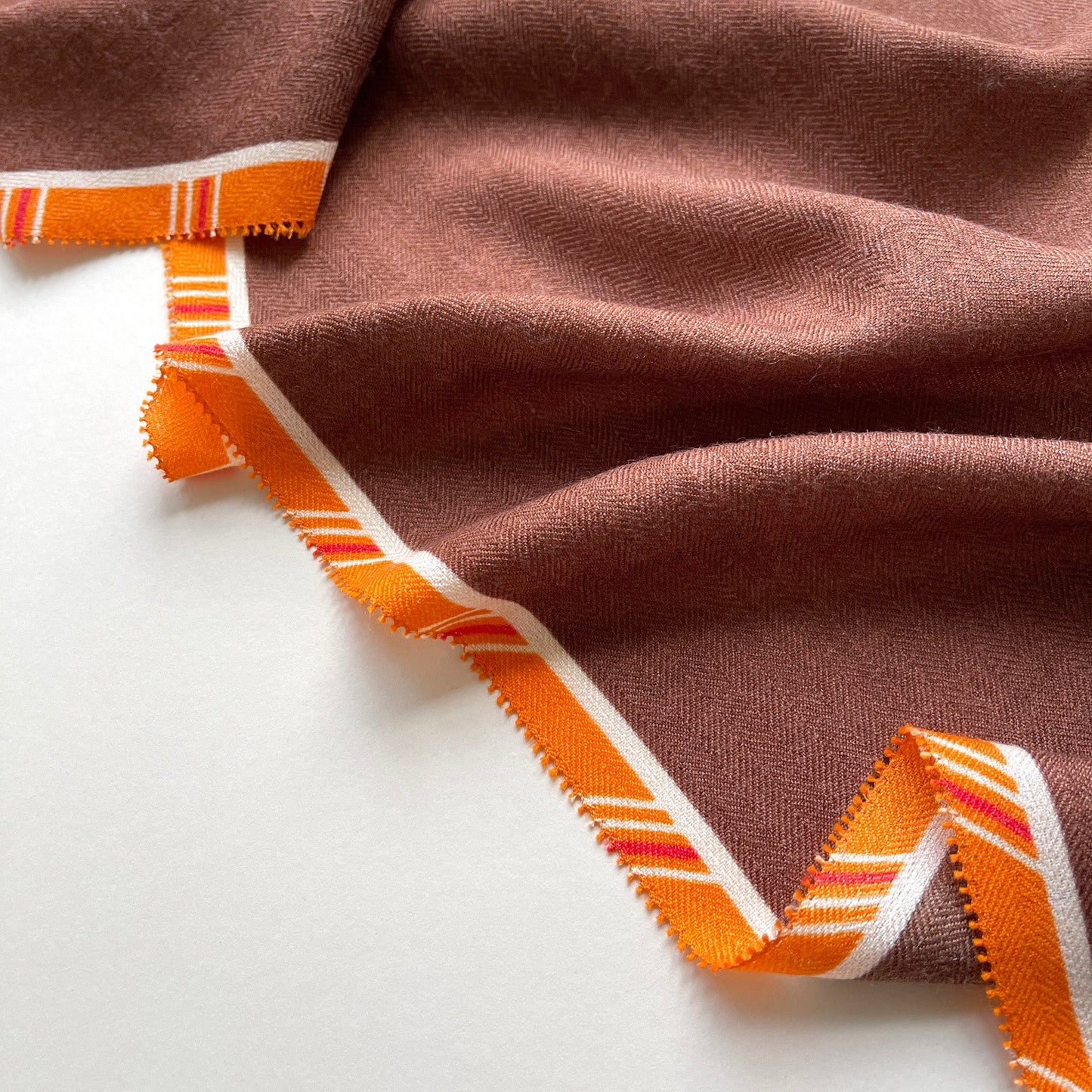 Brown Orange Classic English Plaid Cashmere Silk Scarf - Unisex Neck Scarf