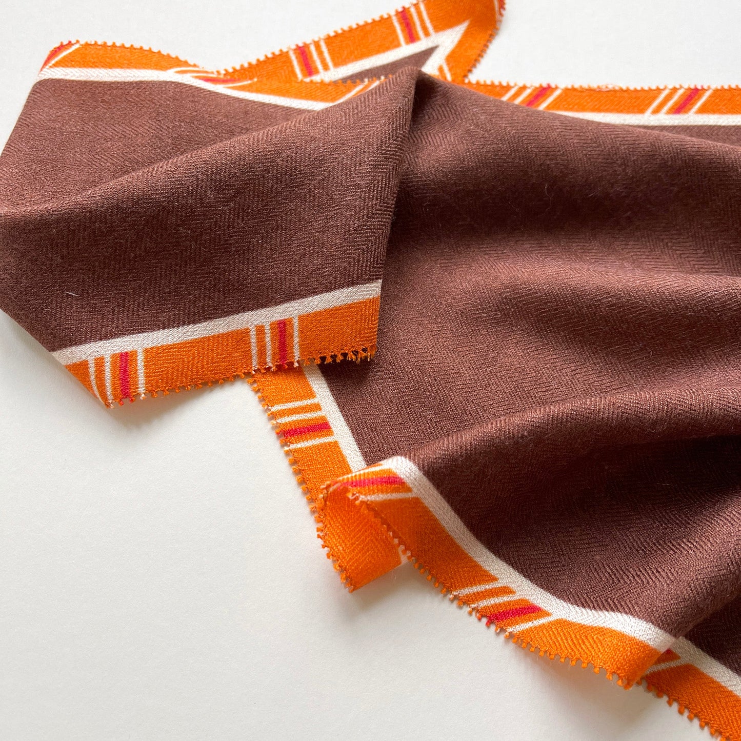 Brown Orange Classic English Plaid Cashmere Silk Scarf - Unisex Neck Scarf