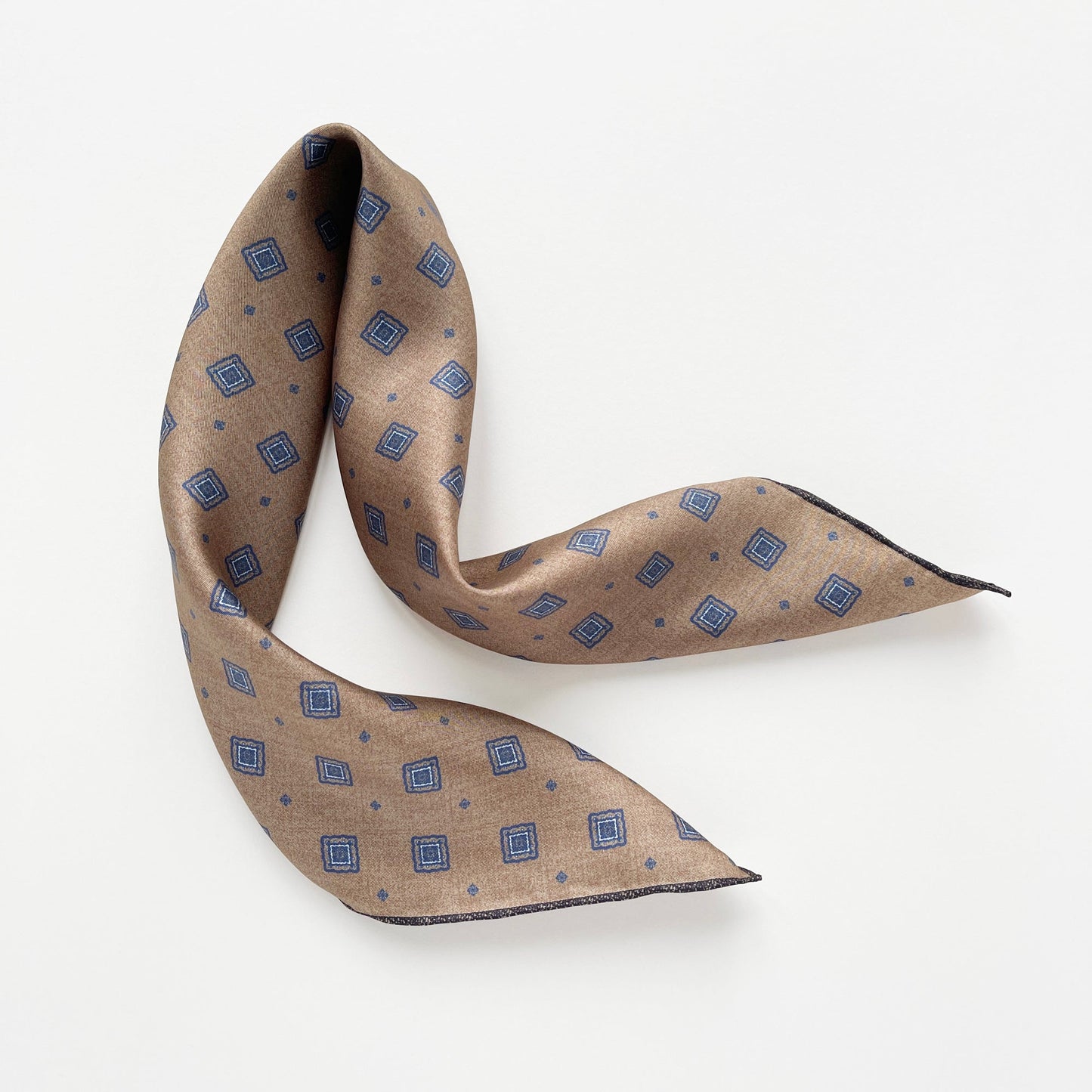Heritage Medal Silk Square Scarf - 53cm Hand-rolled Men's Neckerchief
