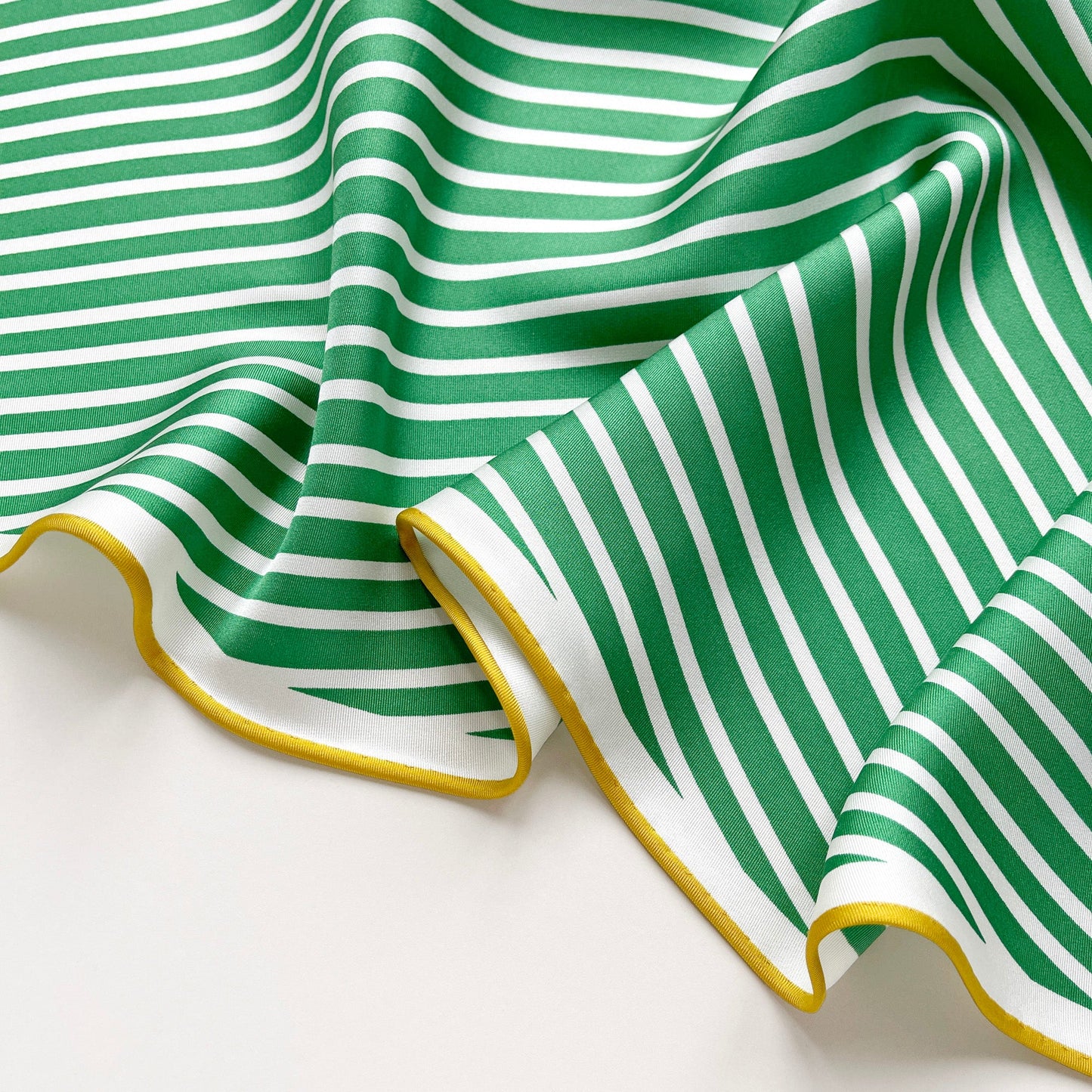 Classic Stripes Triangle Silk Scarf - Hand-rolled Bandana Scarf for Women