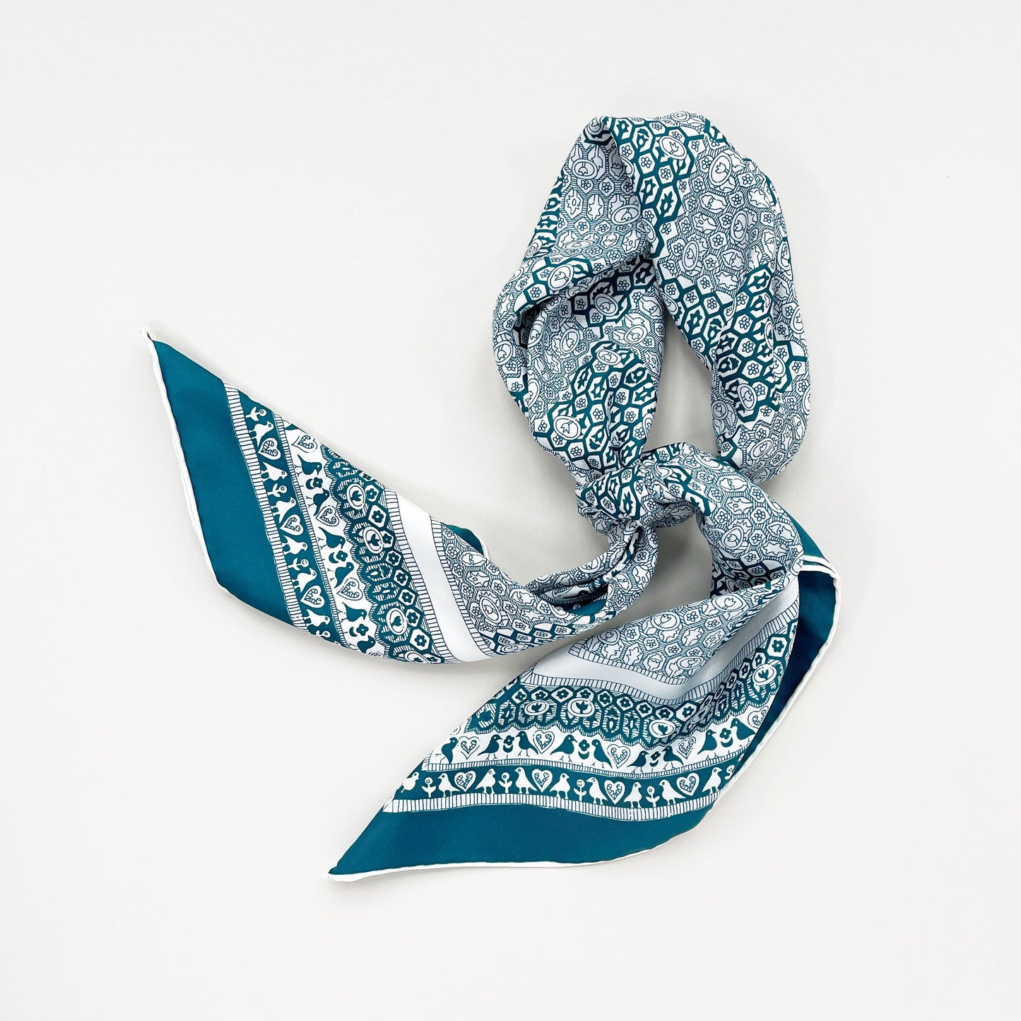 Heritage Grace Silk Scarf - 90cm Hand-rolled Women's Head Scarf