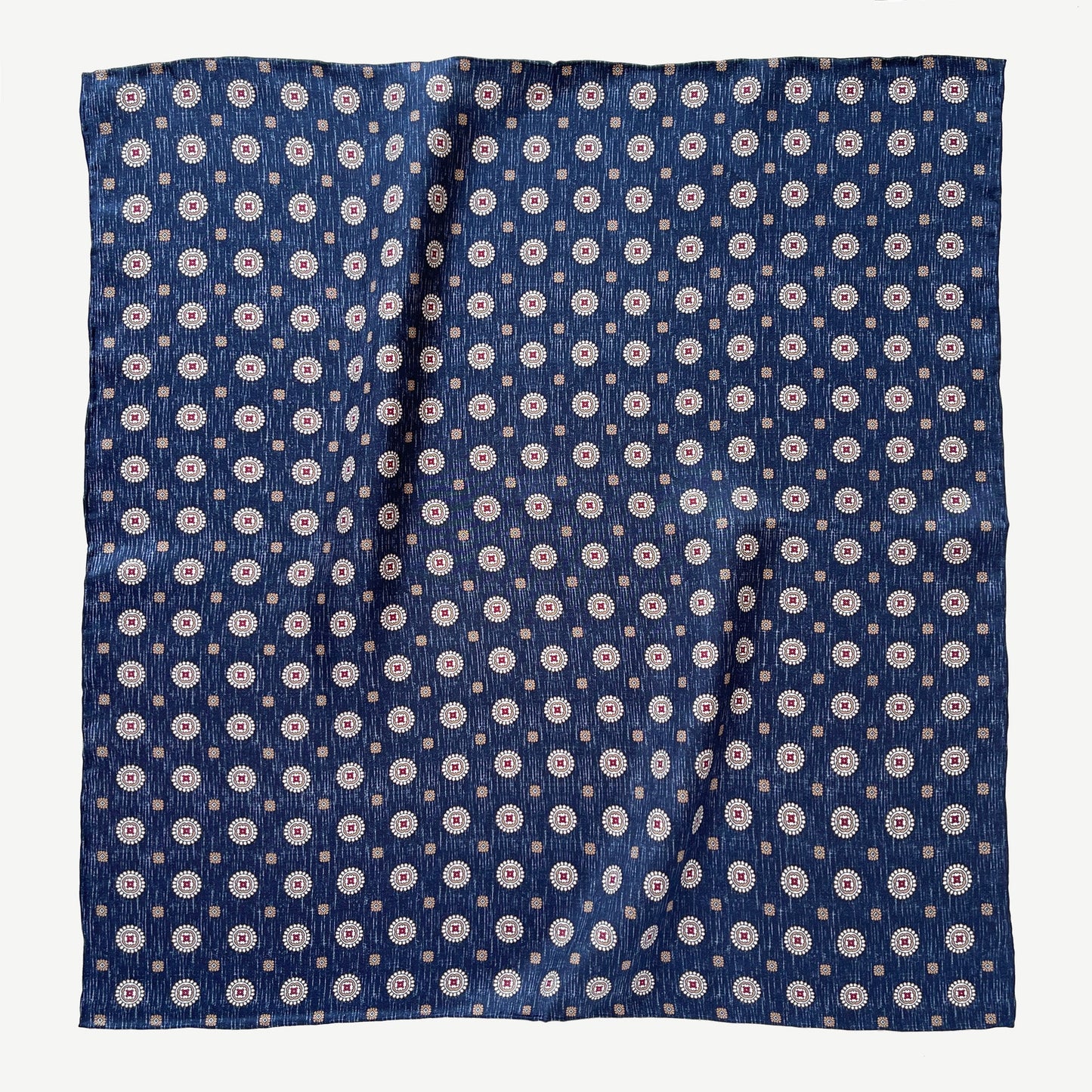 Heritage Medal Silk Square Scarf - 53cm Hand-rolled Men's Neckerchief