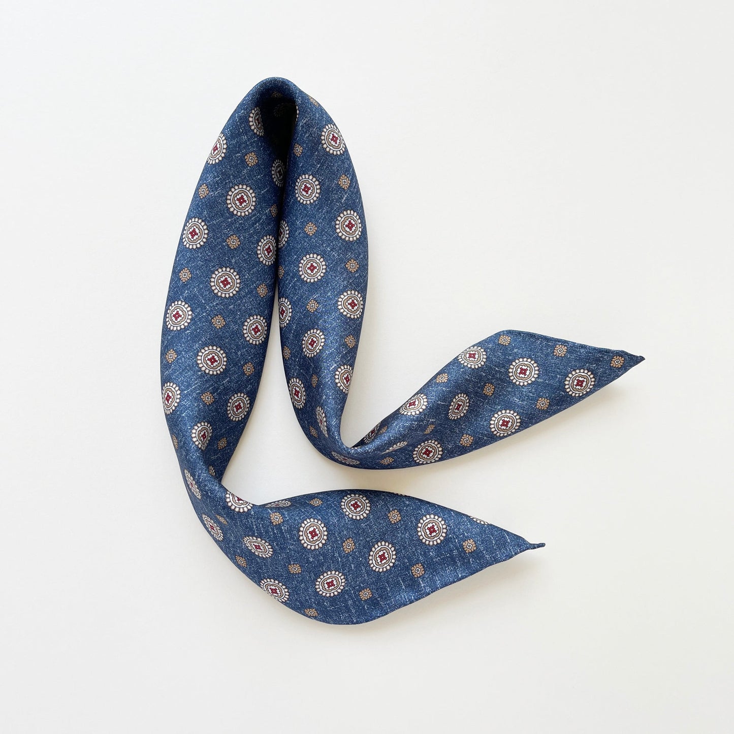 Heritage Medal Silk Square Scarf - 53cm Hand-rolled Men's Neckerchief
