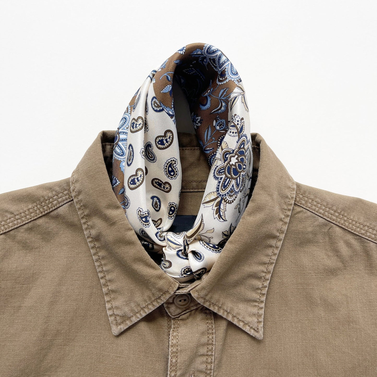 Heritage Patchwork Silk Square Scarf Neckerchief – 53cm for Men