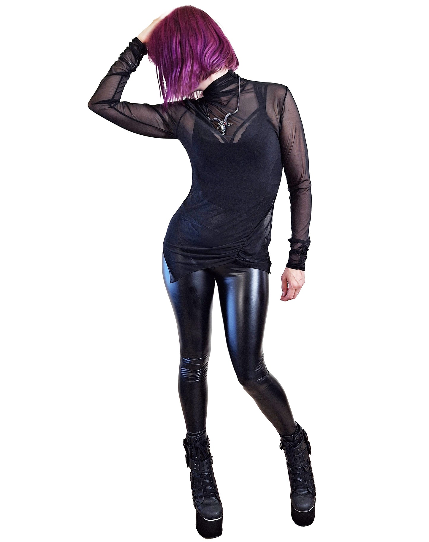 Necessary Evil Minerva Mesh Long Sleeve Top