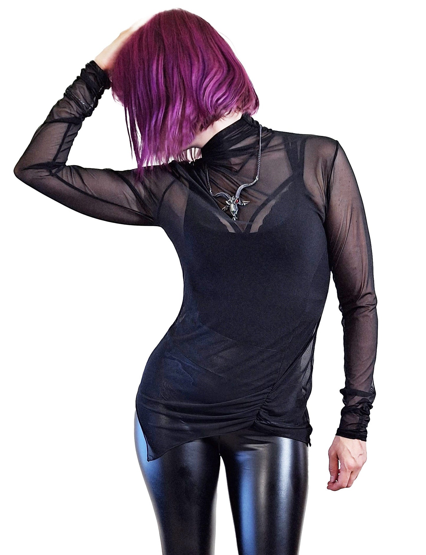 Necessary Evil Minerva Mesh Long Sleeve Top