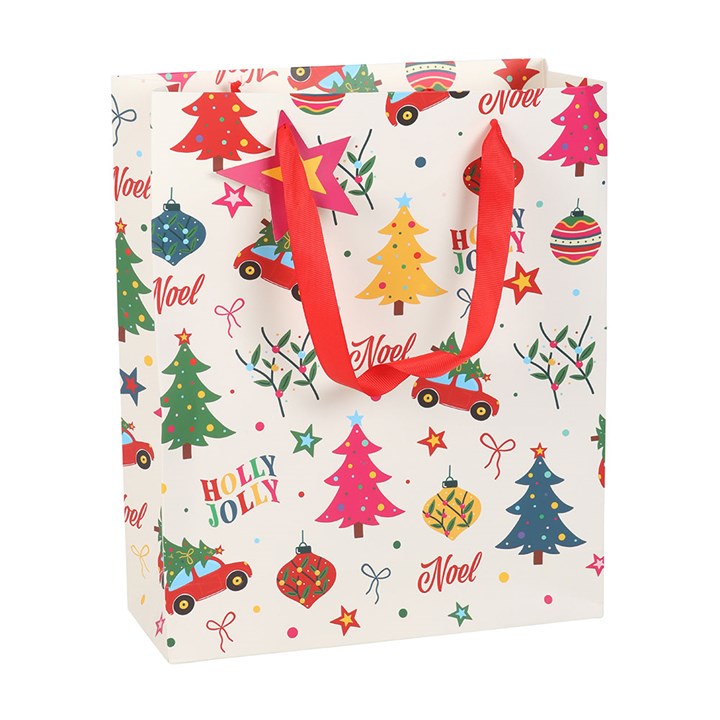 23cm Nostalgic Christmas Print Gift Bag Sold by Funny Store