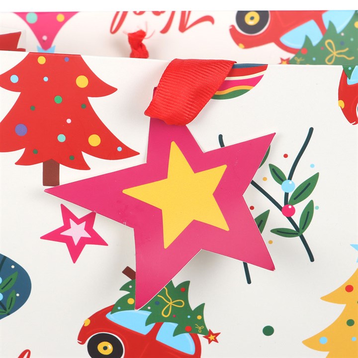 23cm Nostalgic Christmas Print Gift Bag Sold by Funny Store