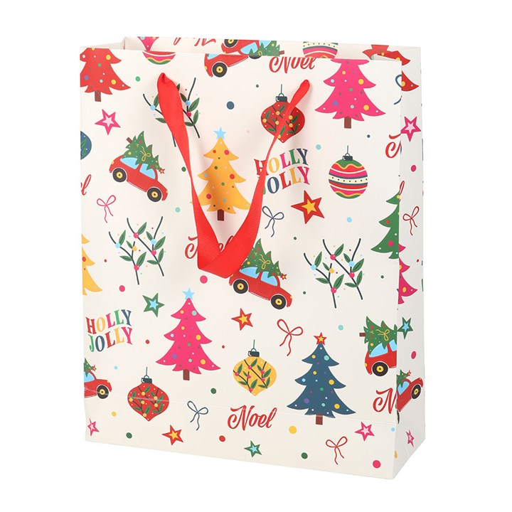 23cm Nostalgic Christmas Print Gift Bag Sold by Funny Store