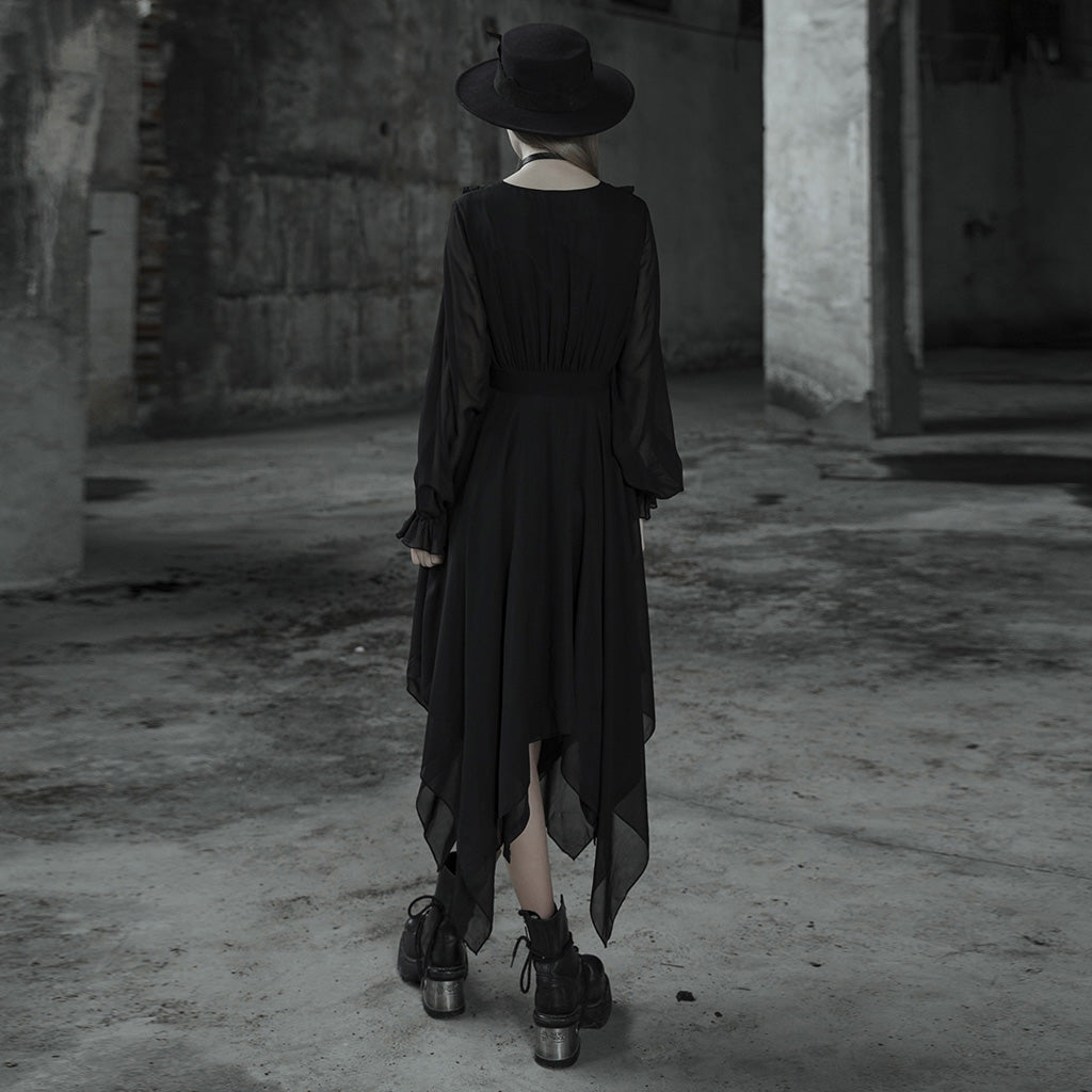 Punk Rave Angelina Chiffon Long Sleeve Handkerchief Dress
