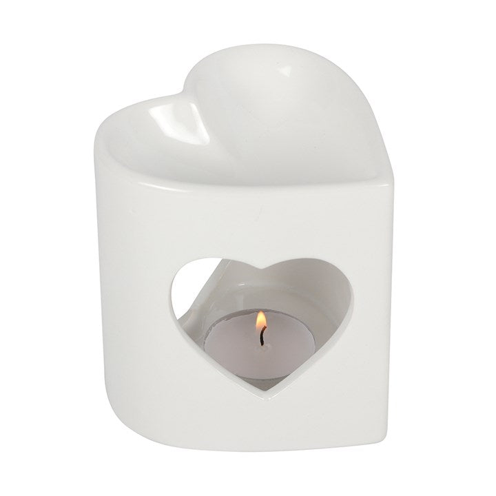10cm White Heart Cutout Oil Burner Sold by Funny Store