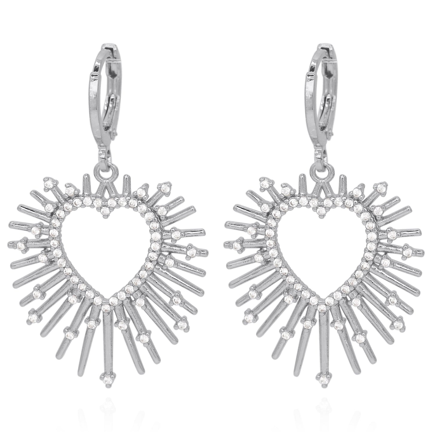Sadie Starburst Heart Earrings | 925 Silver Plated Brass