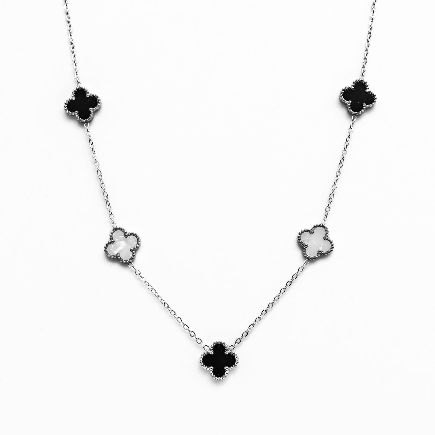 Silver Clover Necklace (Mono)