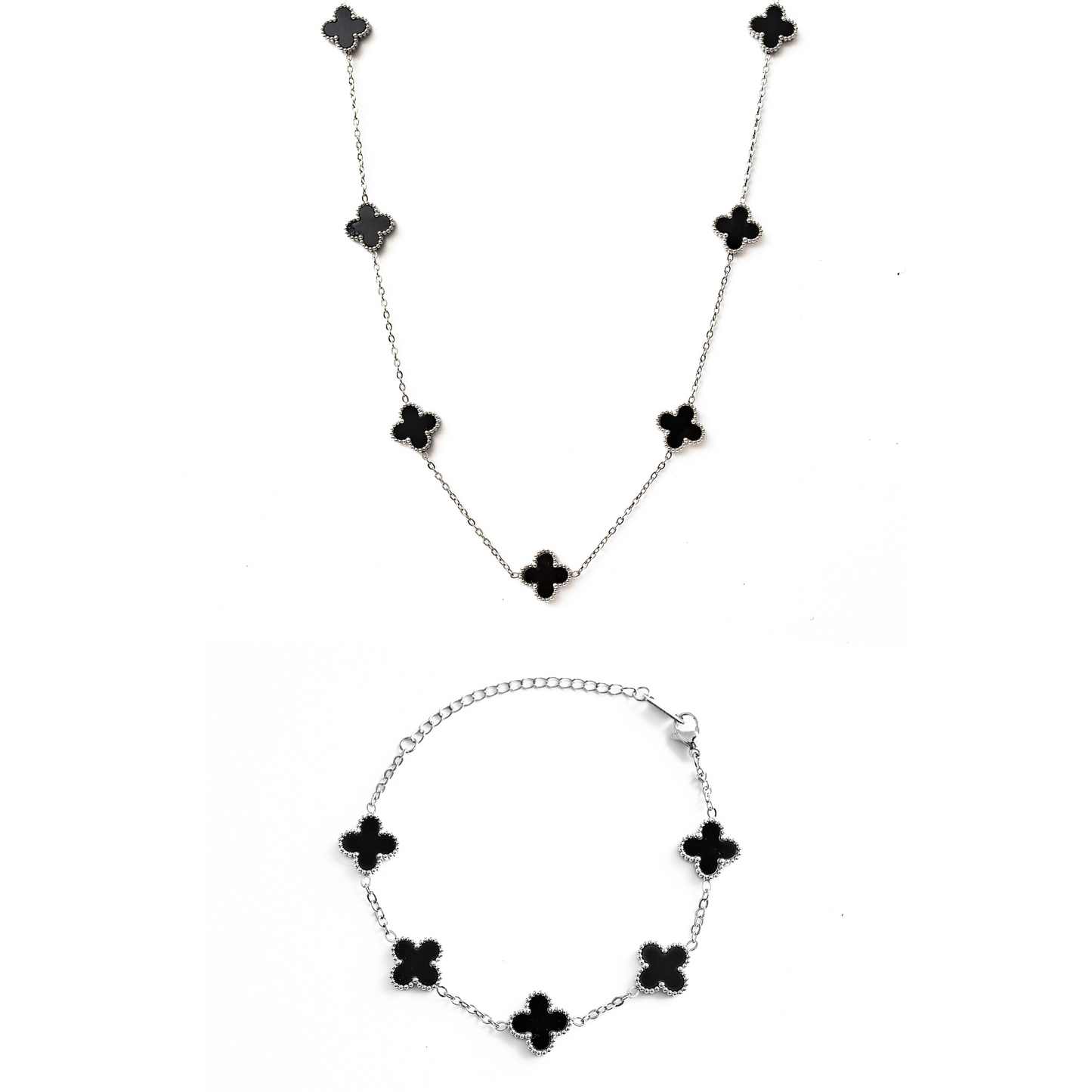 Clover Set (Silver/Black)