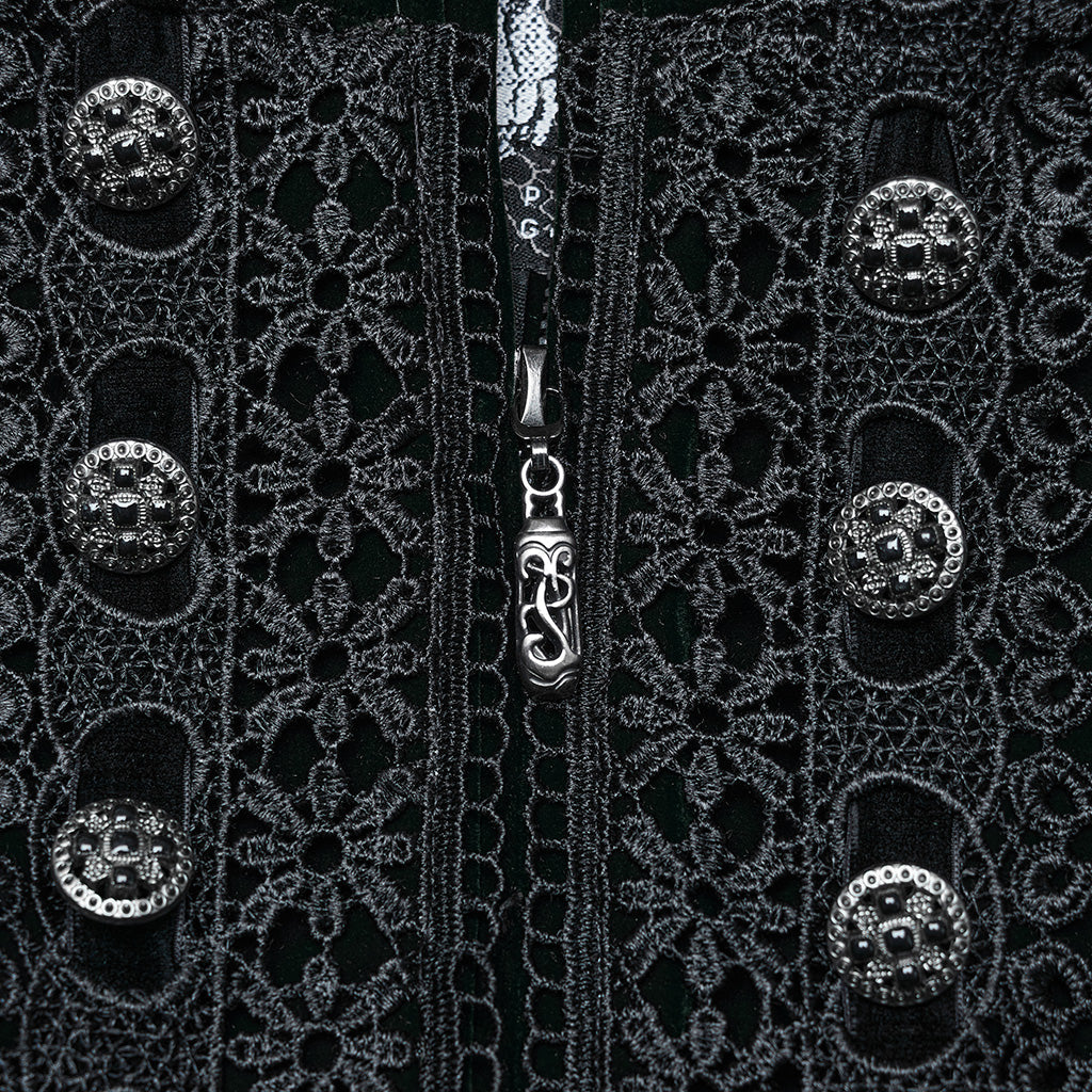Punk Rave Aviara Dark Green Velvet Coat