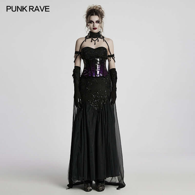 Punk Rave Dark Night Vampire Cloak in Black