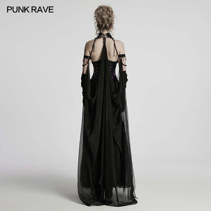 Punk Rave Dark Night Vampire Cloak in Black