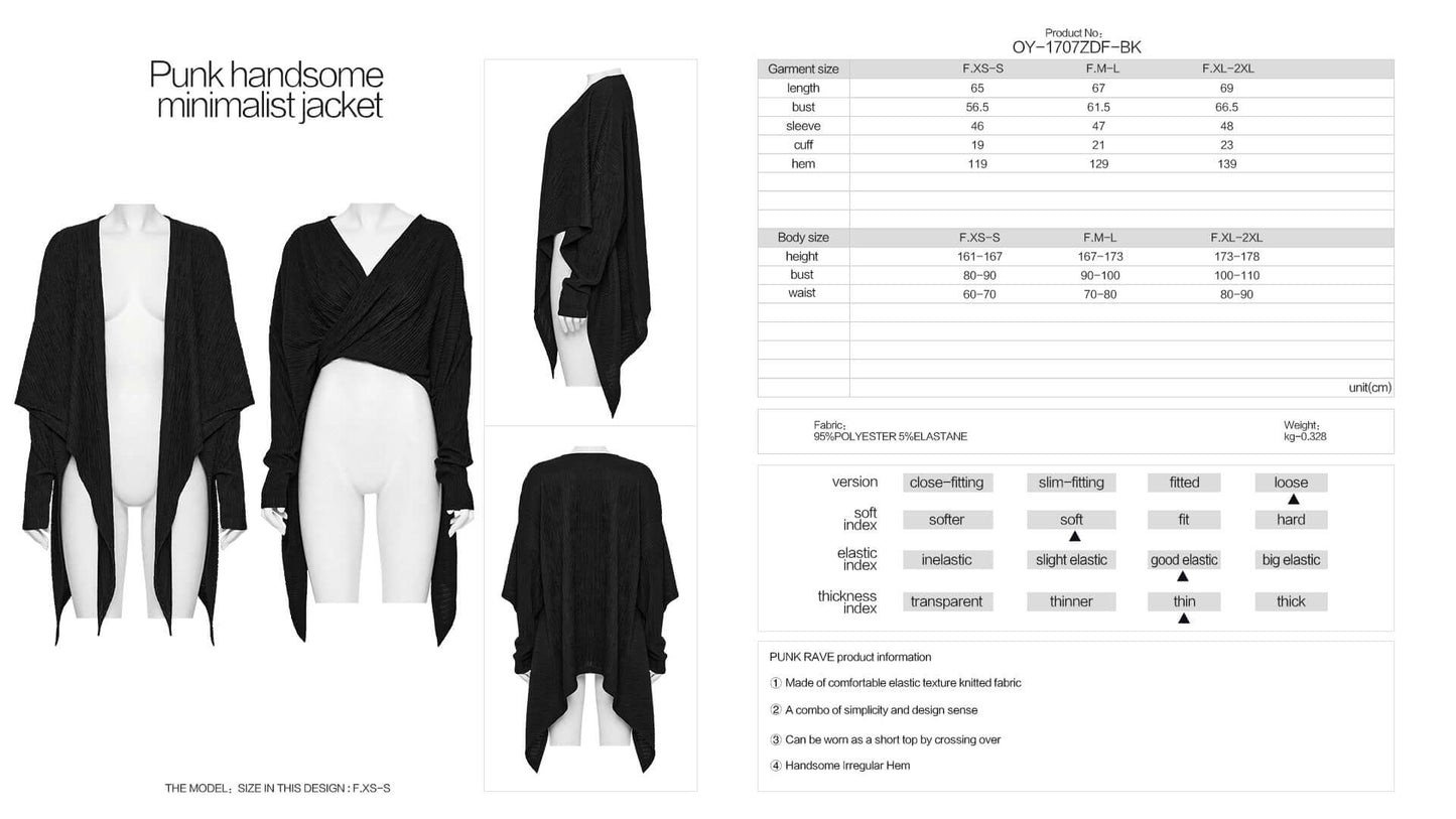 Punk Rave Mavy Punk Minilamist Jacket - Knitted Cardigan
