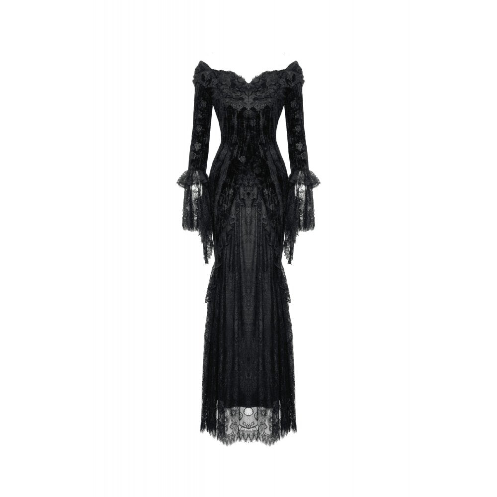 Dark In Love Zathura Off The Shoulder Lace Maxi Dress