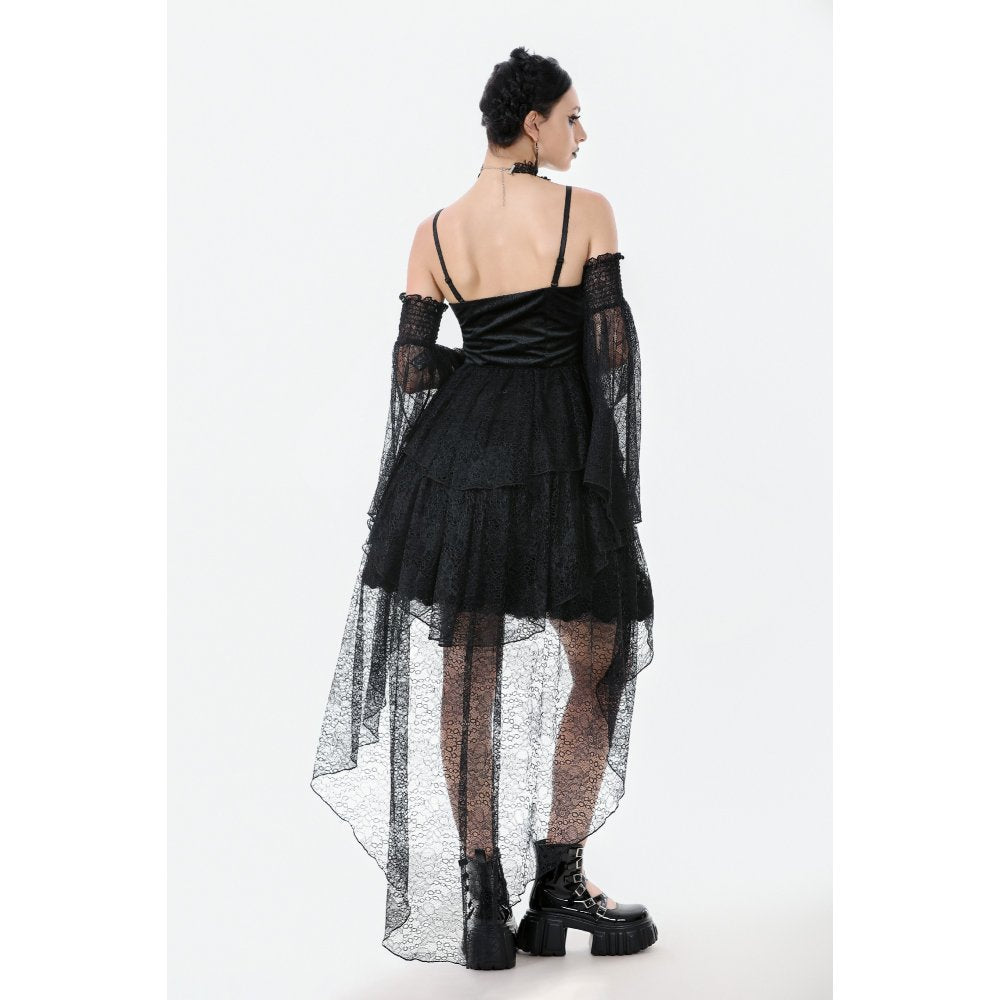 Dark in Love Seraphine Black Lace Ruffle Arm Sleeves