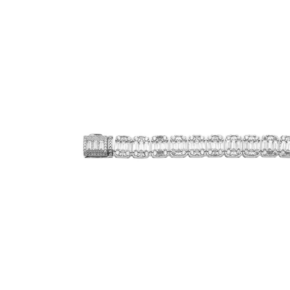 Baguette Tennis Bracelet (Silver) 8mm